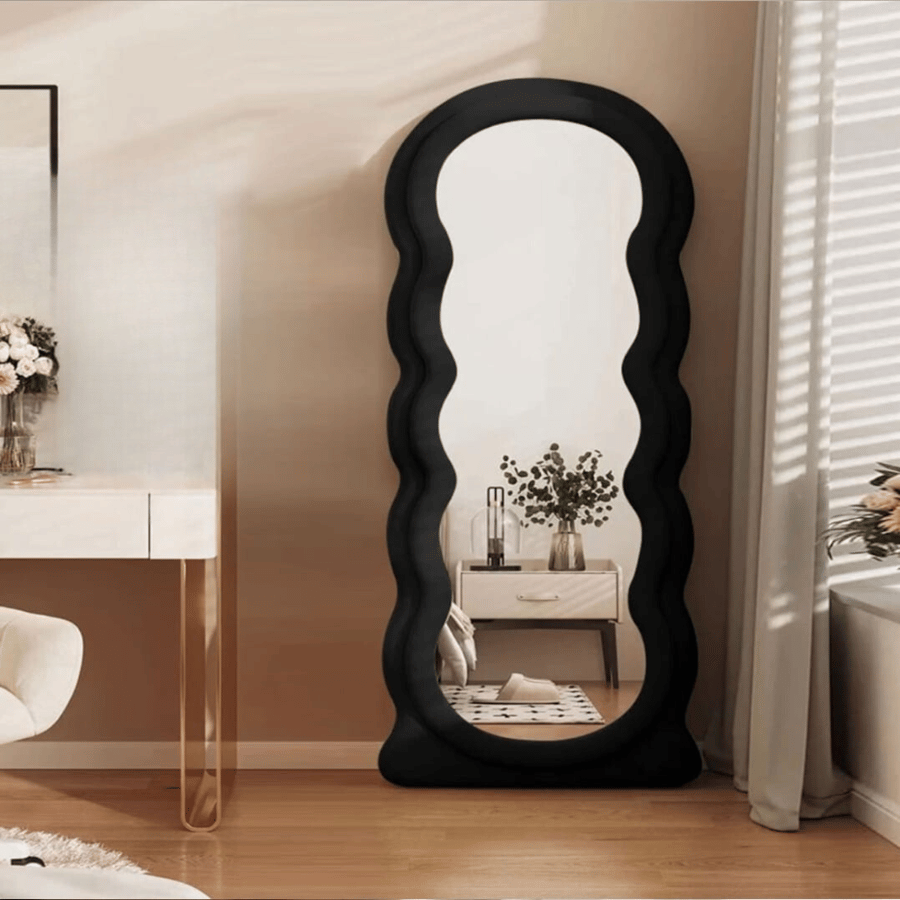 مراية بتصميم جديد ايطار قماش بوكلية 160x60 - طراز ب