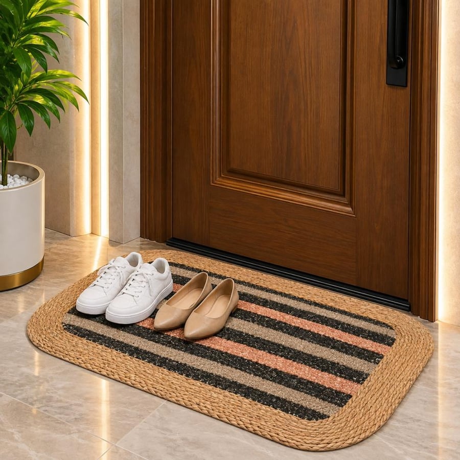 دعاسة أبواب 60×80 سم خوص مع قماش خشن  – مناسبة لمداخل الغرف