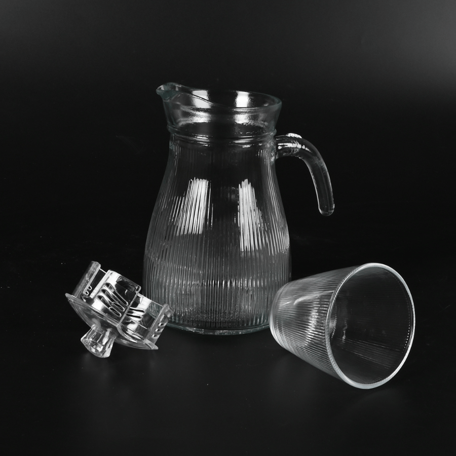 طقم جيك زجاج مع كاسات 5 قطع تصميم راقي - طراز ب