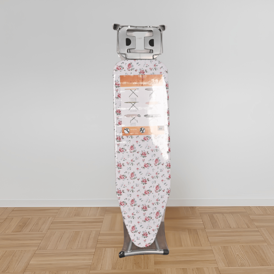 طاولة كوي يورينت الفاخرة مقاس 110×33 سم لون أبيض منقوش شالكي – طاولة كي عصرية بتصميم أنيق وثابت لتجربة كي مريحة واحترافية في المنزل