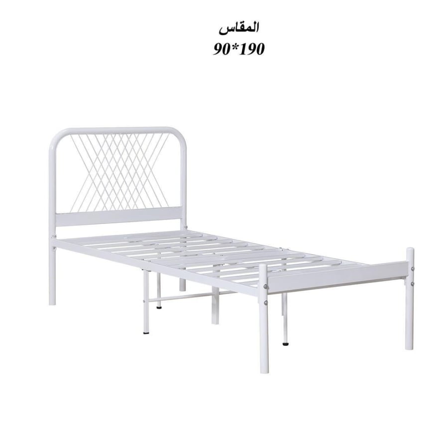 سرير حديد مقاس 90 سم × 190 سم - طراز ج