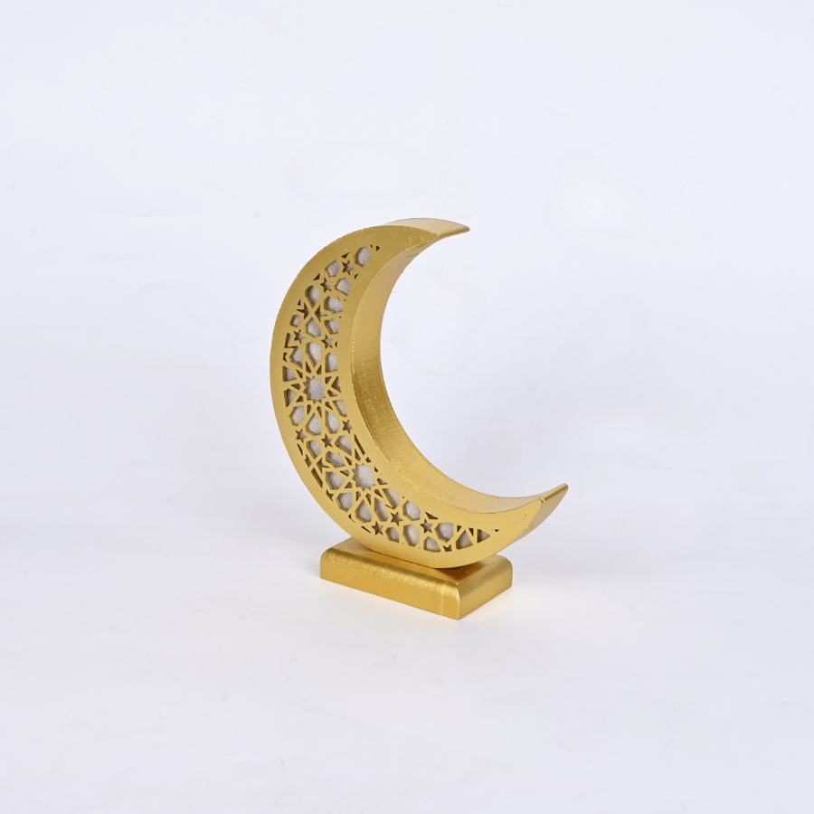 هلال رمضان خشبي لد بتصميم مميز - طراز د