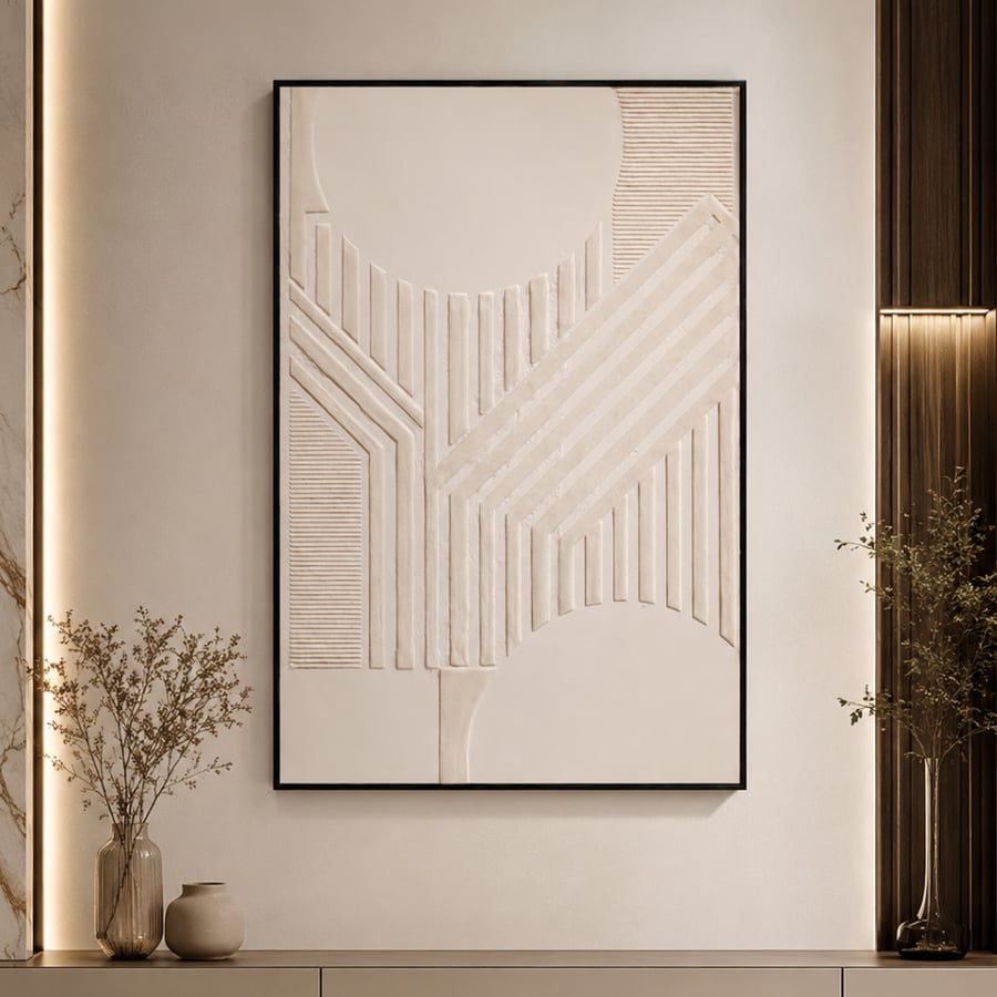 لوحة جدارية مودرن ليمرتا بإطار أسود 80×120 سم – لوحة ديكور أنيقة للمداخل والمجالس وغرف المعيشة – تصميم فاخر يضفي لمسة فنية مميزة