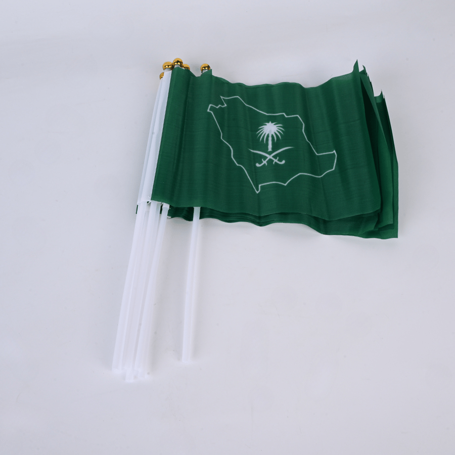 علم اليوم الوطني 14*21 سم  12 حبة - طراز أ