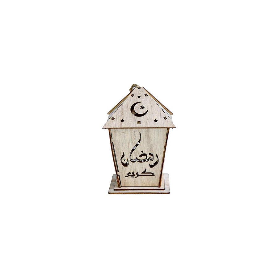 فانوس رمضان خشبي مضيء