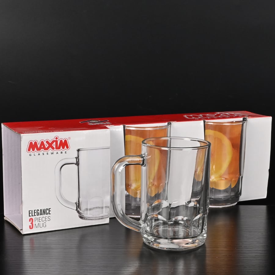 طقم كاسات زجاج شفاف 4 حبة 305 مل - طراز أ