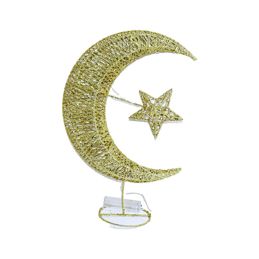 هلال رمضان ذهبي مضيء - طراز د
