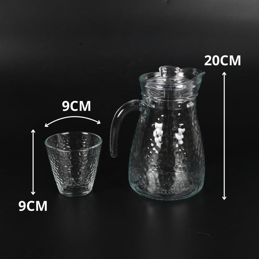 طقم جيك زجاج مع كاسات 5 قطع تصميم راقي - طراز أ