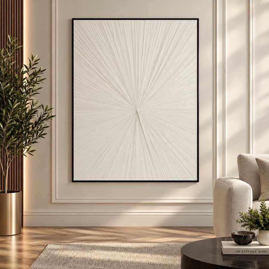 لوحة حائط لرفا 123×83 سم لون أبيض بإطار أسود – لوحة جدارية ديكور عصرية وأنيقة للمنزل وغرفة المعيشة والمجلس وغرفة النوم