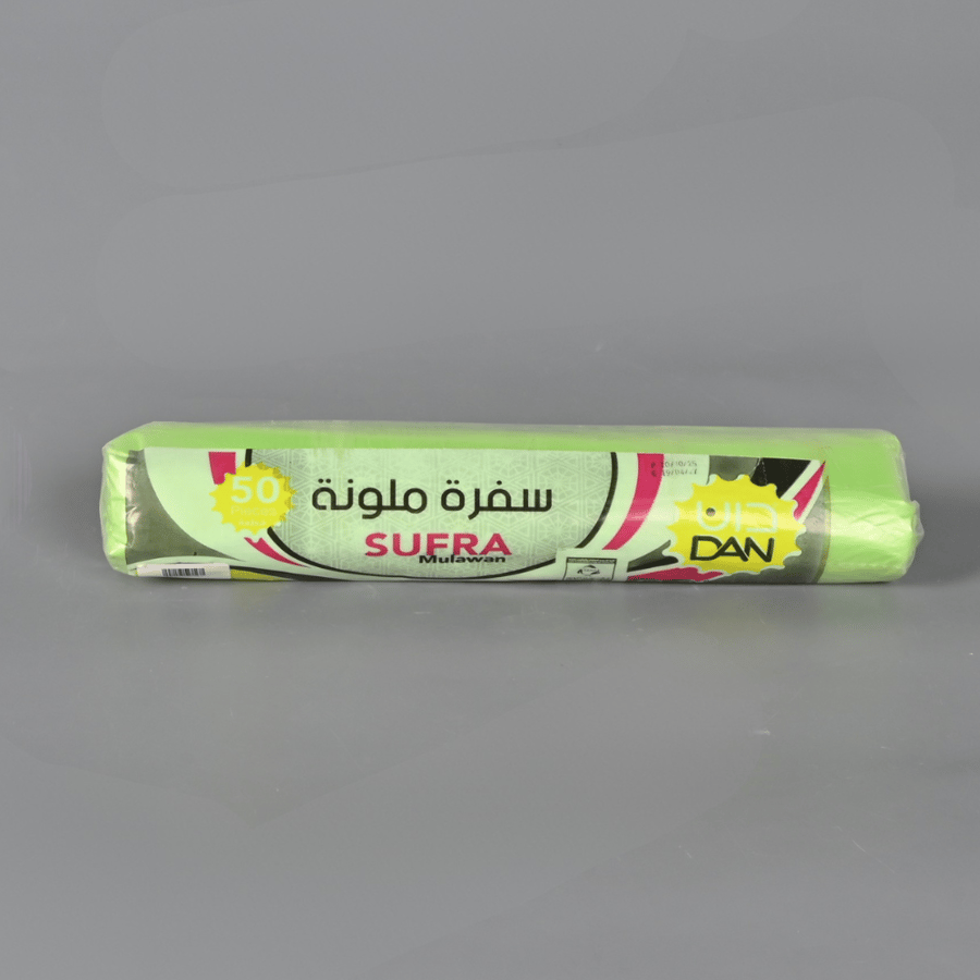 مفرش سفرة اخضر فاتح مشرشر دان مقاس 100×110 سم – 50 قطعة – مفارش طاولات حفلات للاستعمال مرة واحدة – مفرش طاولة عملي للمناسبات والعزائم