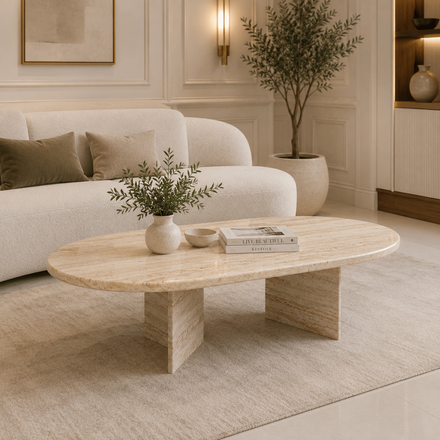 طاولة قهوة زوراليا مودرن 120 × 60 سم بسطح بديل رخام وهيكل خشبي – طاولة وسط وضيافة بتصميم عصري فاخر لغرفة المعيشة والمجالس والديكور المنزلي