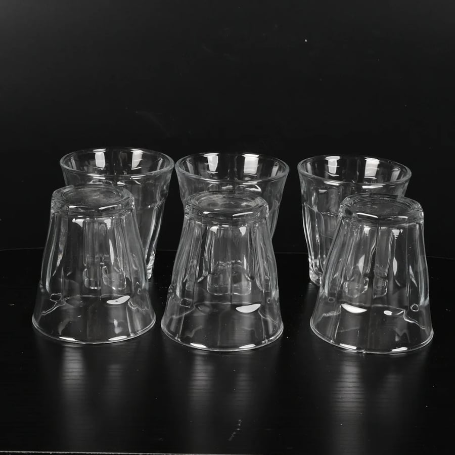 طقم كاسات زجاج 6 حبة 160 مل - طراز ب