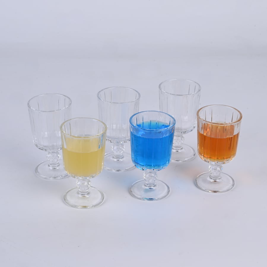 كاسات حلا زجاج 6 حبة - طراز د