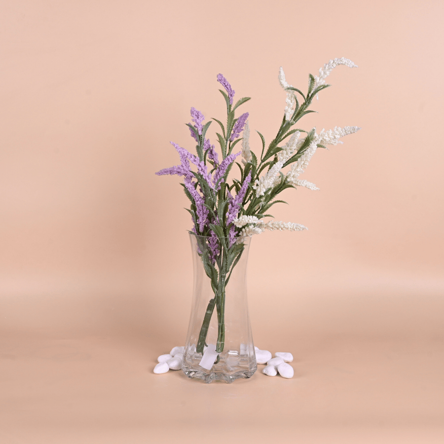 فازة زجاج شفاف اسطواني - طراز ج