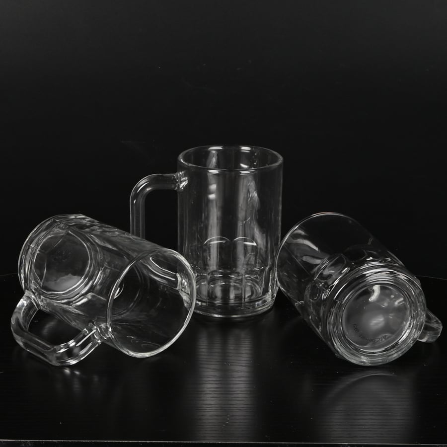 طقم كاسات زجاج شفاف 4 حبة 305 مل - طراز أ