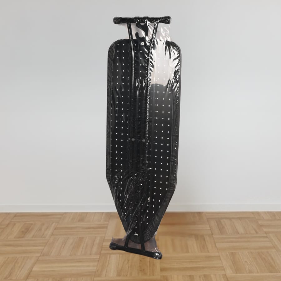 طاولة كوي كورزا الفاخرة بمسند سيليكون قابل للفصل وحامل حديد متين لون أسود مقاس 48×18 بوصة – طاولة كي عملية بتصميم عصري مستقر ومريح للاستخدام المنزلي
