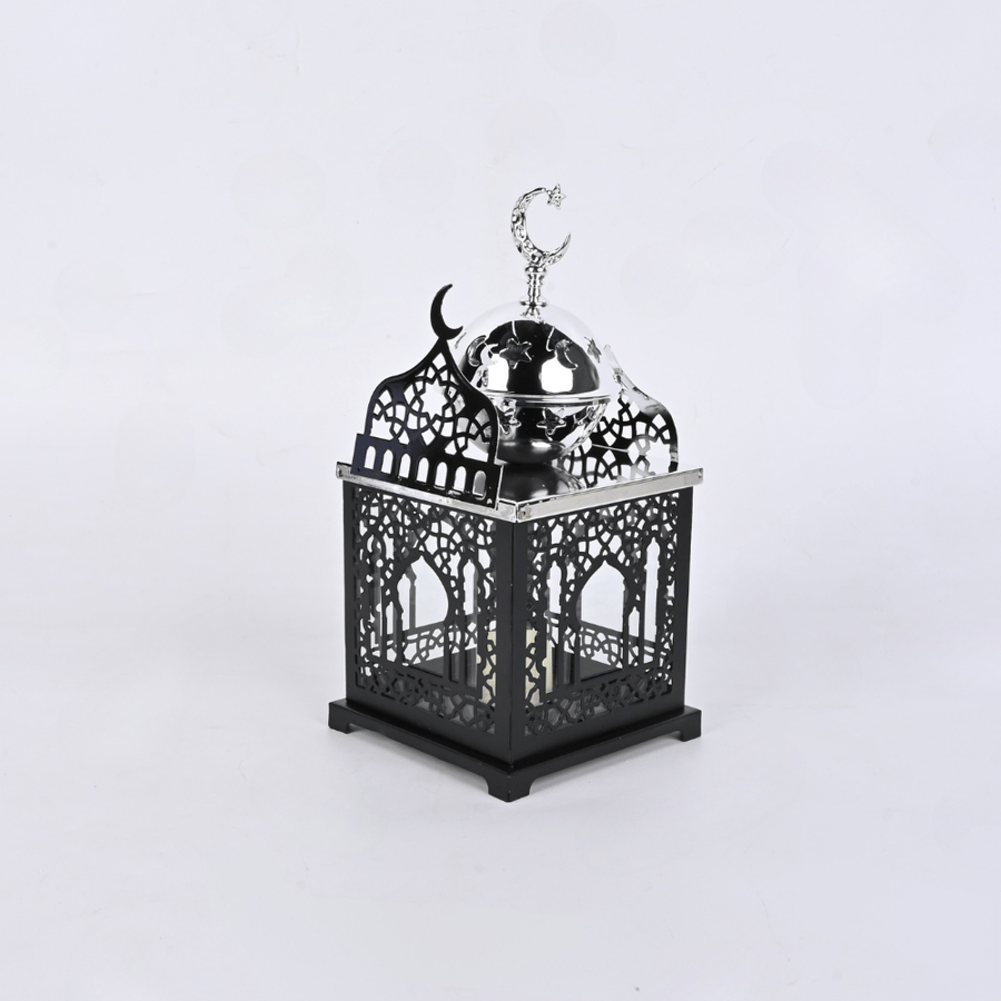 فانوس رمضان شمعة لد شكل مئذنة مع مبخرة -تصميم راقي - طراز ج