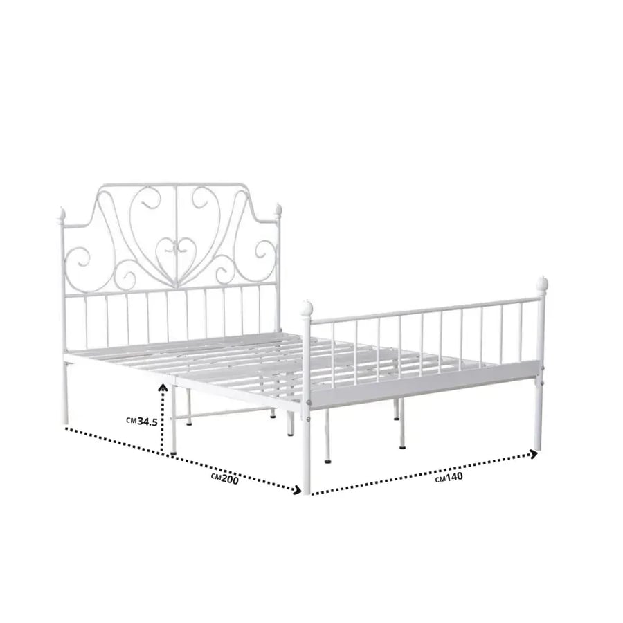 سرير حديد نفرين مقاس 140 سم × 200 سم