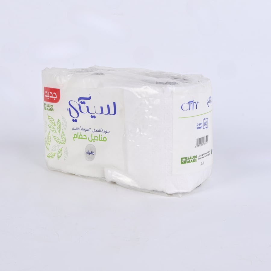 مناديل الحمام سيتي مناديل ورقية للحمام 2 رولات 80 منديل / رولة