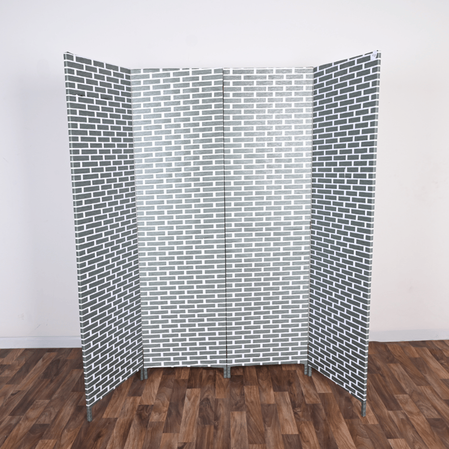 بارتيشن خوص180×200 سم 4 درف لون رمادي - ليارا حاجز لتقسيم الغرف - طراز ب