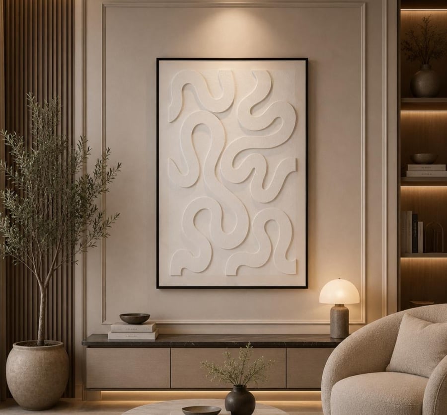 لوحة حائط لوميناريا فاخرة 120×80 سم بإطار أسود أنيق بتصميم عصري راقٍ لديكور المنزل والمجالس والصالات