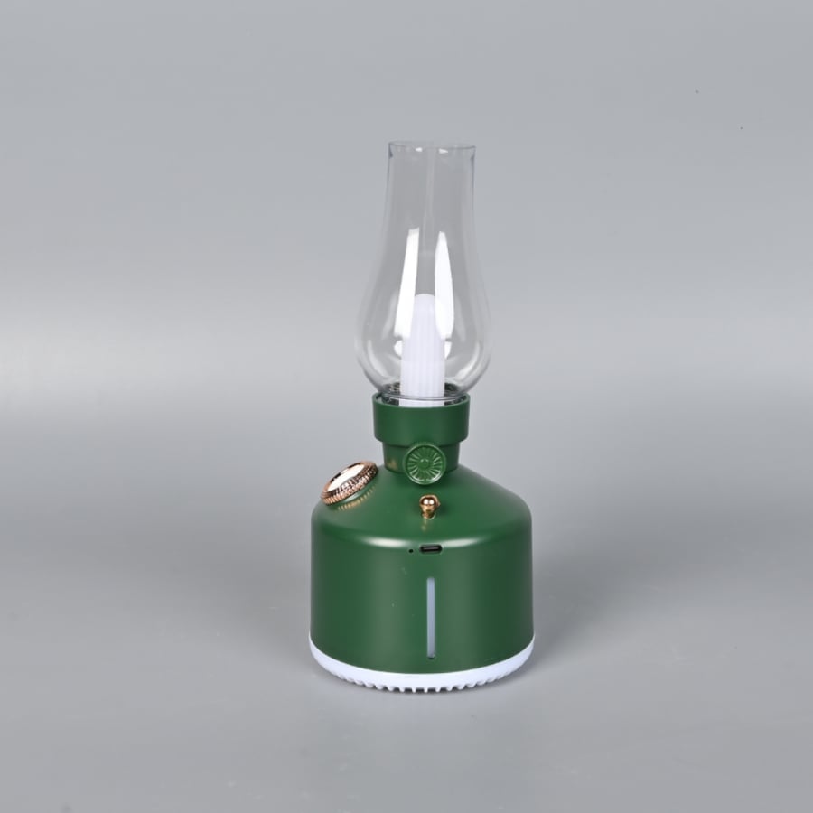 أباجورة LED على شكل فانوس مع فواحة مدمجة لون اخضر – إنارة دافئة علوية وسفلية تصميم فاخر لغرف النوم والمكاتب