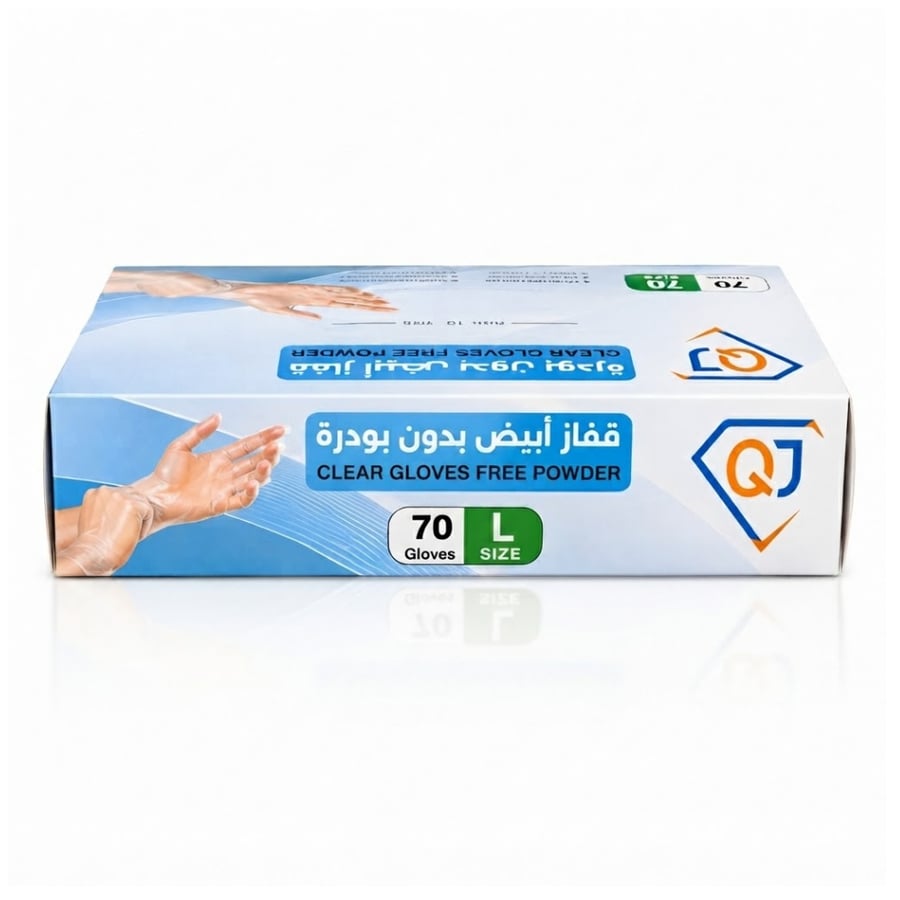 قفازات لارج بدون بودرة – قفازات خالية من المسحوق للاستخدام اليومي والتنظيف والأعمال المنزلية والمهنية