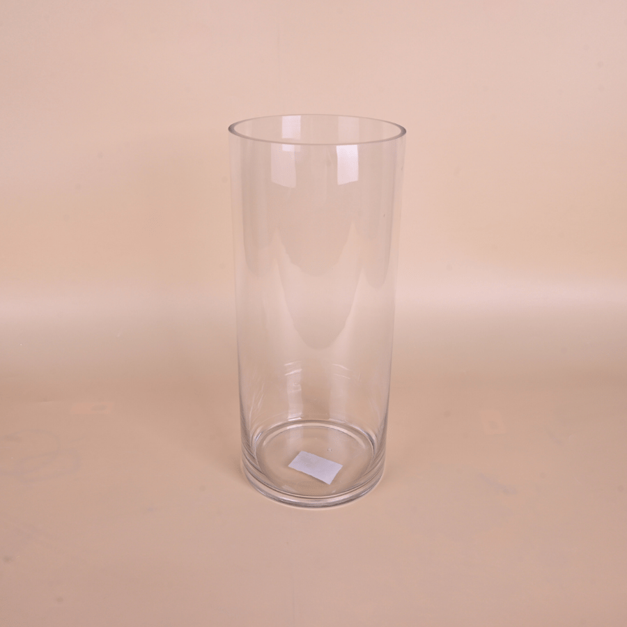 فازة زجاج شفاف اسطواني - طراز ب