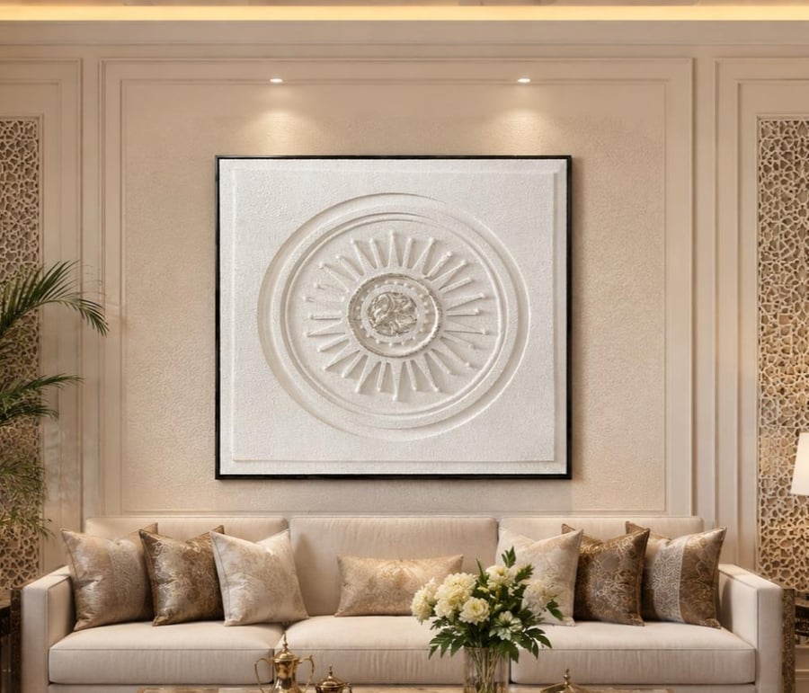 لوحة جدارية تاليتور فاخرة 100×100 سم بإطار أسود أنيق – ديكور جداري مودرن راقٍ بتصميم فني فاخر ولمسة عصرية مميزة لتزيين المنزل والصالات