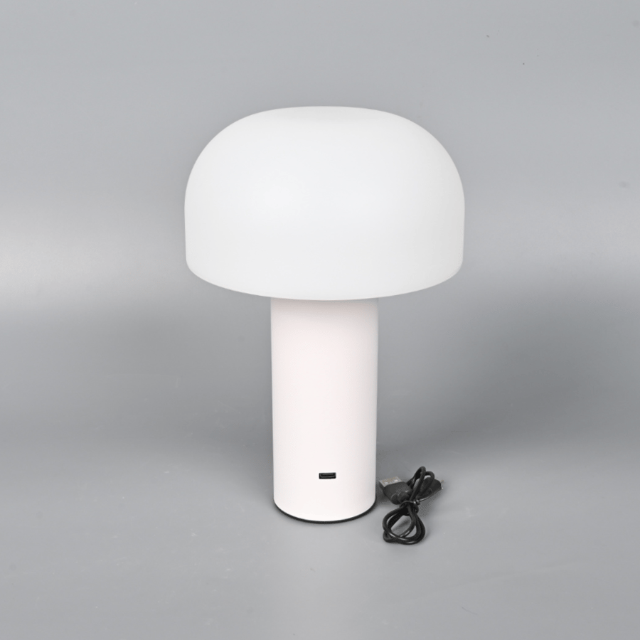اباجورة LED نصف بيضاوية أنيقة لون ابيض– إضاءة جانبية مودرن لغرف النوم والطاولات والديكور الداخلي