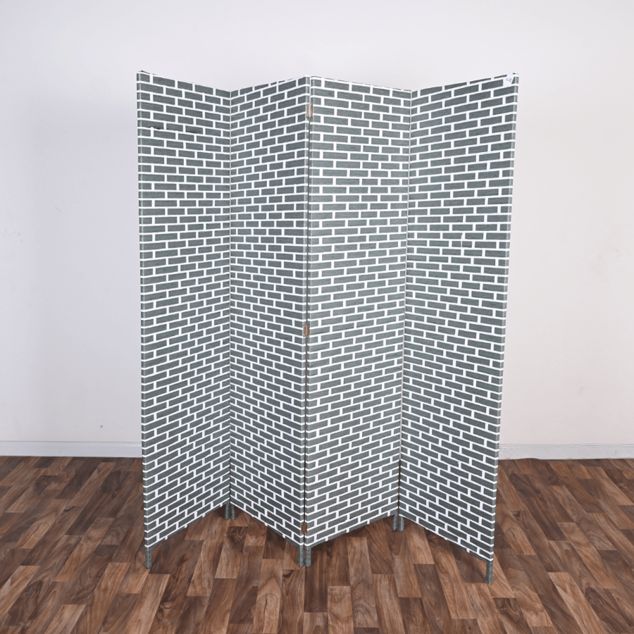 بارتيشن خوص180×200 سم 4 درف لون رمادي - ليارا حاجز لتقسيم الغرف - طراز ب