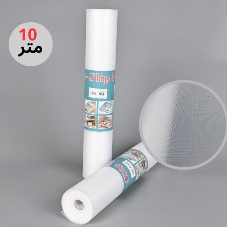 رول بطانة أدراج وخزائن مطبخ 10 متر – شفافة و غير لاصقة و مقاومة للماء ومضادة للانزلاق للثلاجة والحمام والمطبخ - طراز ب