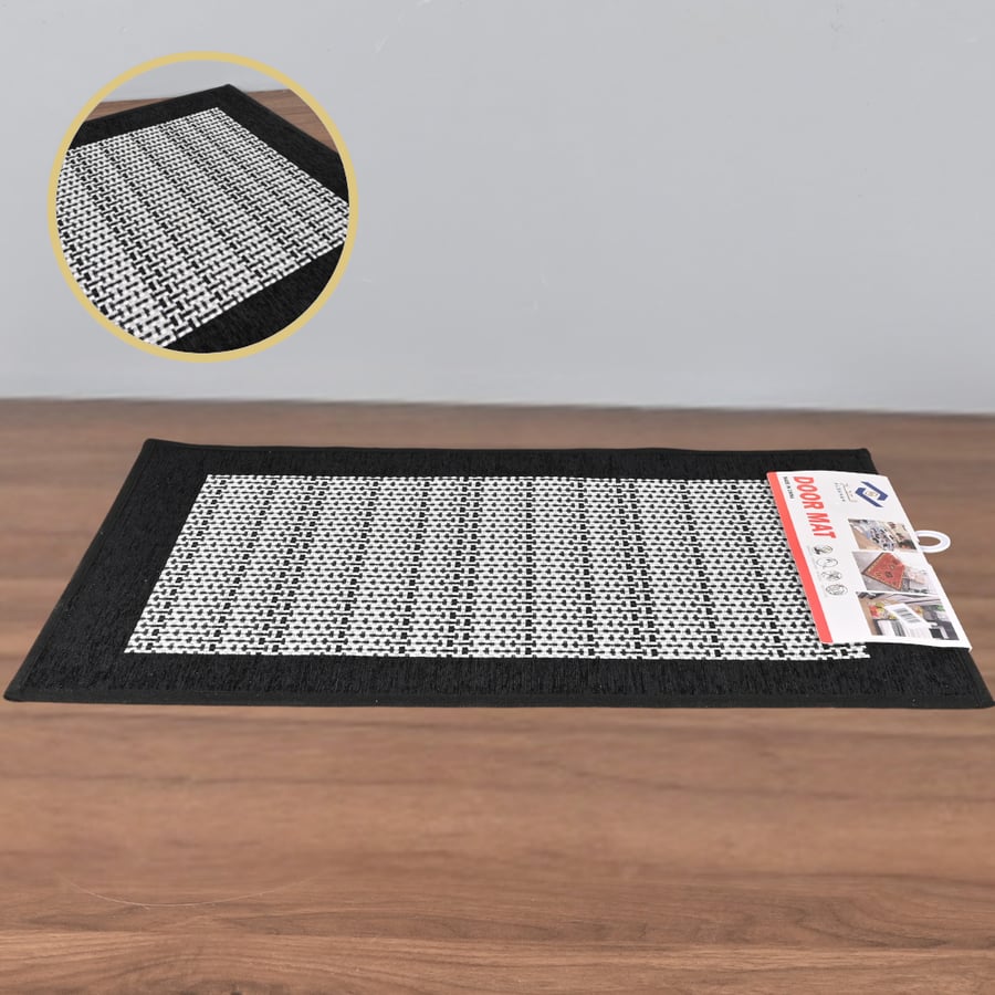 دعاسة أبواب ربل بلاستيك 50×78 سم لون اسود – تصميم قوي مانع للانزلاق