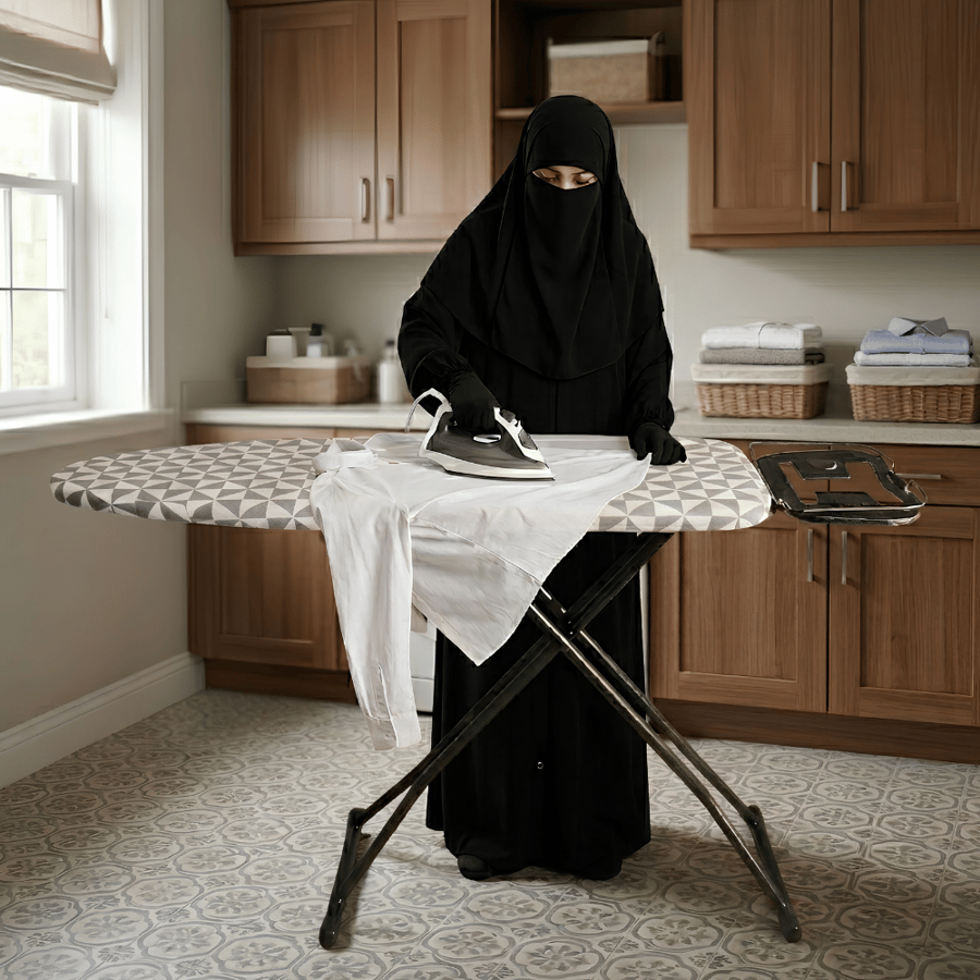 طاولة كوي كاسيلو 120×38 سم لون أبيض مع بني – تصميم عصري أنيق يوفر الثبات والراحة أثناء الكي، لتمنحك نتائج مثالية وتجربة استخدام عملية تناسب احتياجات المنزل الحديثة.