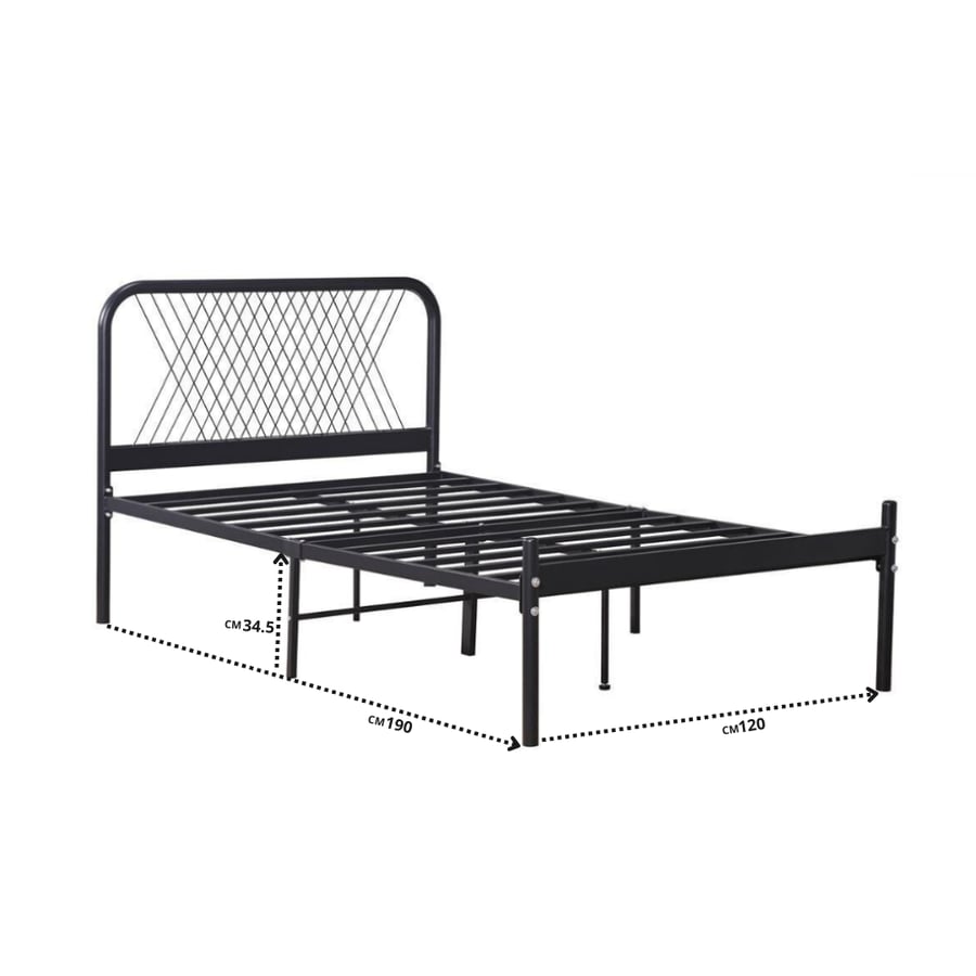 سرير حديد مقاس 120 سم × 190 سم - طراز ب