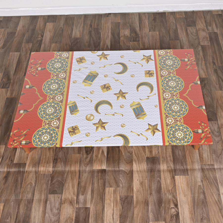 طاولة تقديم أرضية بتصميم رمضاني فاخر - مثالية للديكورات الرمضانية - طراز ج