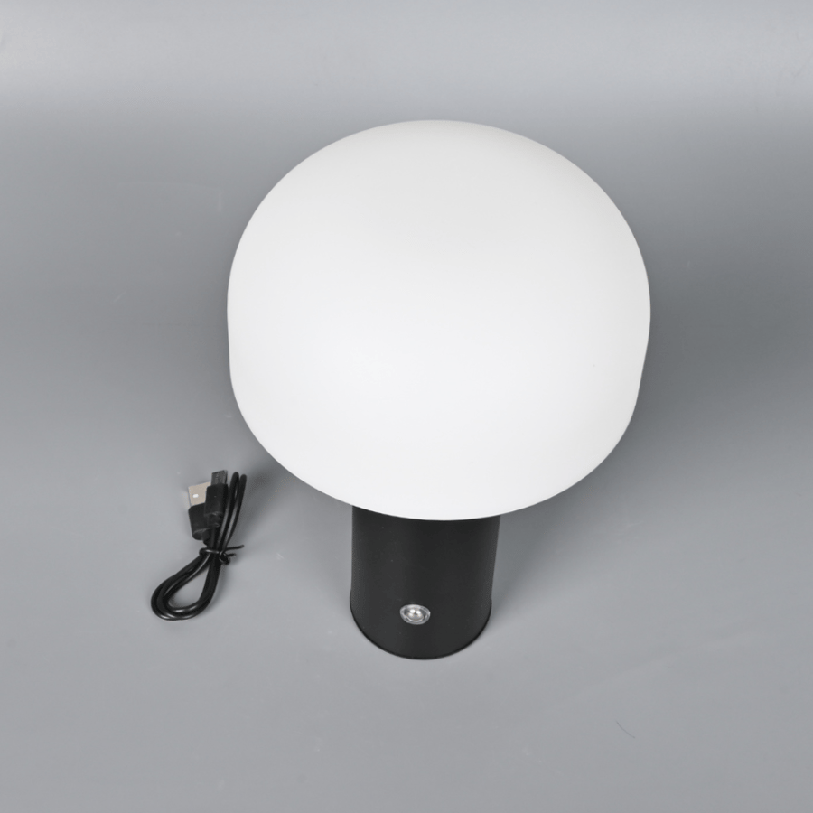 اباجورة LED نصف بيضاوية أنيقة لون اسود– إضاءة جانبية مودرن لغرف النوم والطاولات والديكور الداخلي