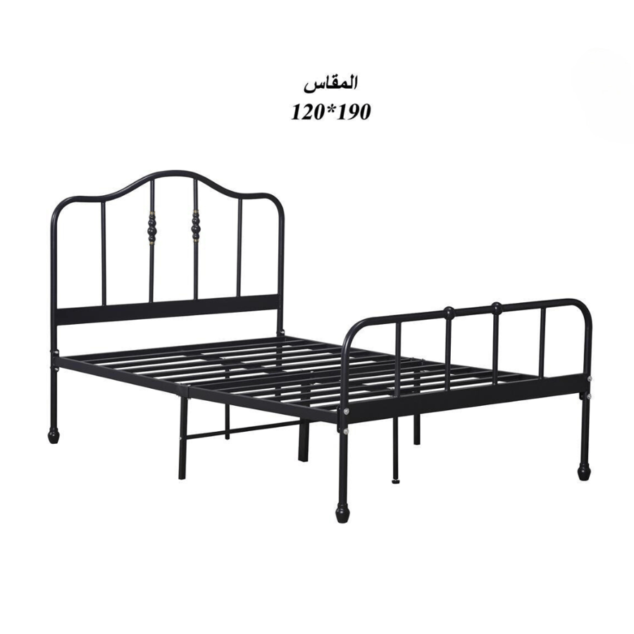 سرير حديد مقاس 120 سم × 190 سم - طراز أ