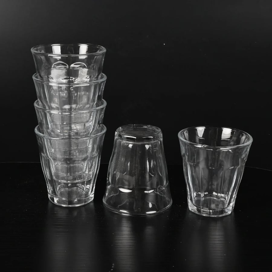 طقم كاسات زجاج 6 حبة 160 مل - طراز ب