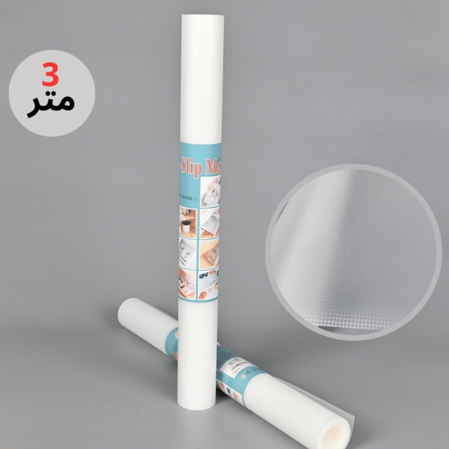 رول بطانة شفافة غير لاصقة 300×45 سم – مقاومة للماء والانزلاق لأدراج المطبخ وخزائن الحمام والثلاجة - طراز أ