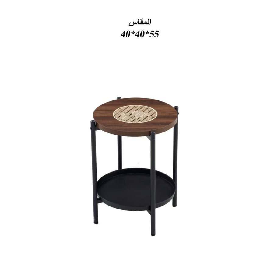طاولة خدمة خشب مع معدن مفرد - طراز ج