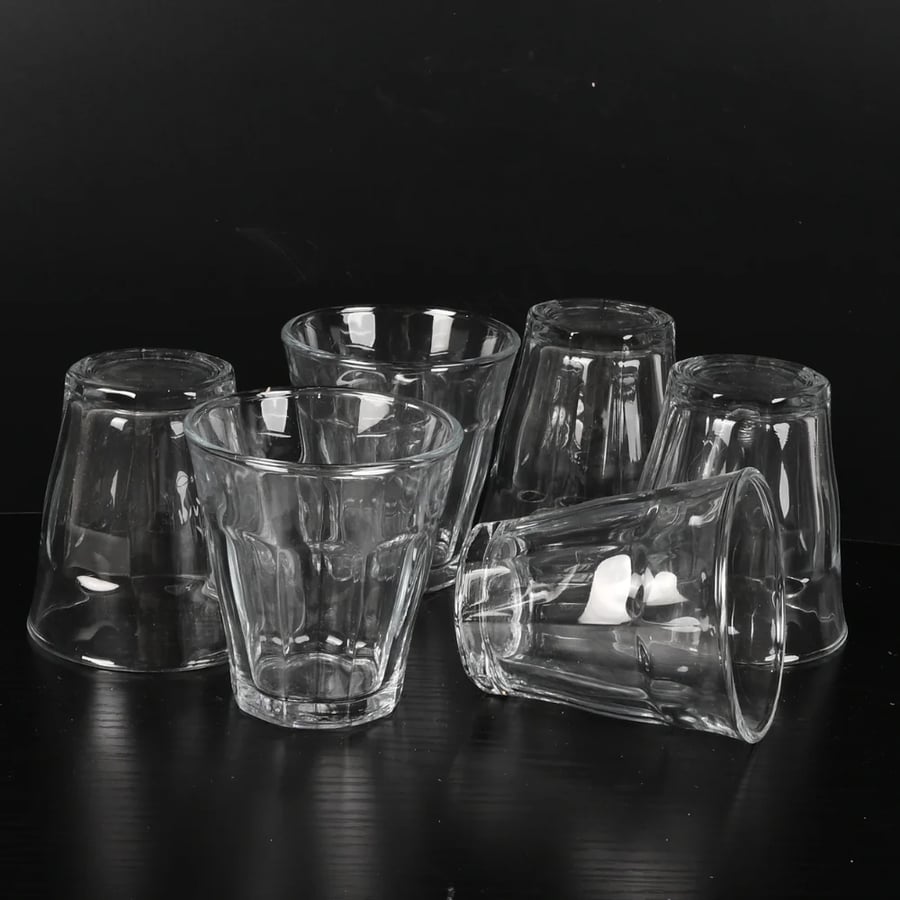 طقم كاسات زجاج 6 حبة 160 مل - طراز ب