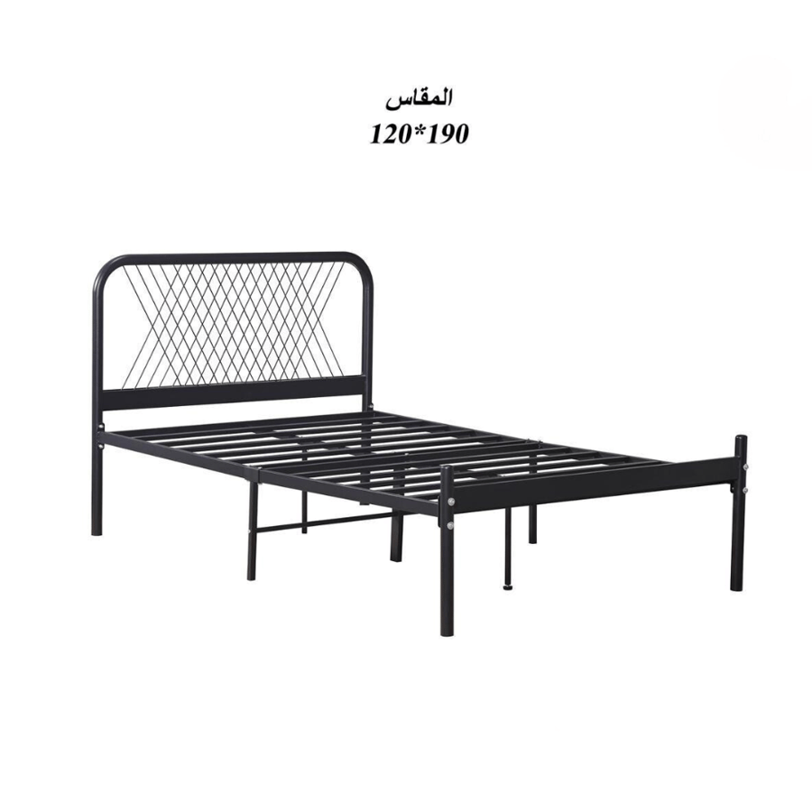 سرير حديد مقاس 120 سم × 190 سم - طراز ب
