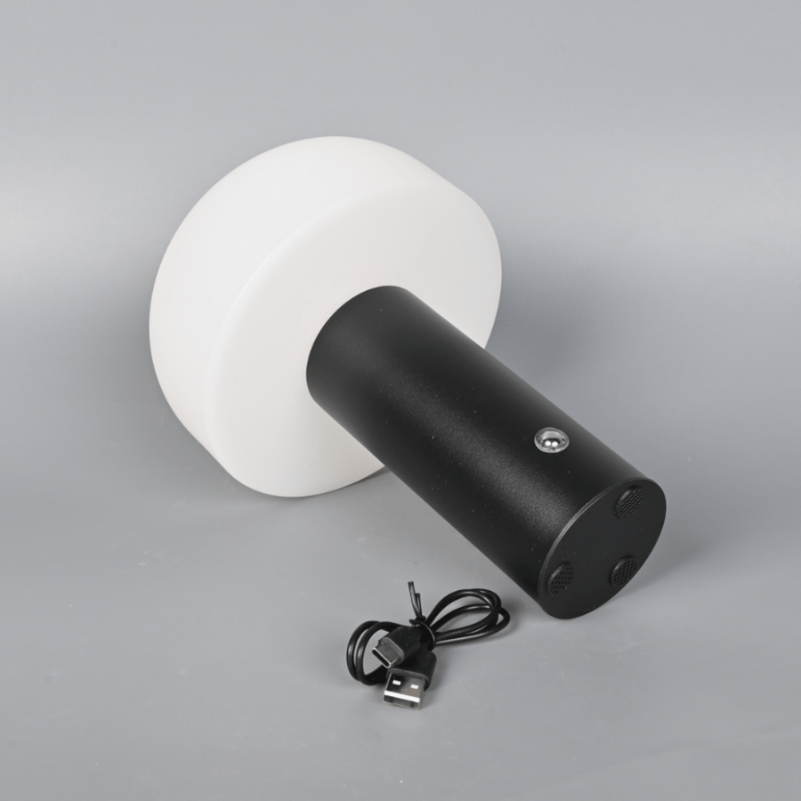 اباجورة LED نصف بيضاوية أنيقة لون اسود– إضاءة جانبية مودرن لغرف النوم والطاولات والديكور الداخلي