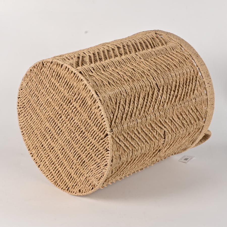 سلة غسيل ملابس خوص مدورة 50×44 سم لون بيج – سلة غسيل أنيقة وقوية  مناسبة لغرف الغسيل وتنظيم الملابس