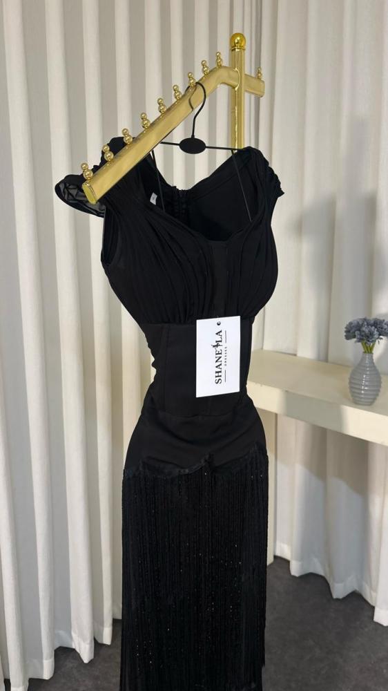فستان سهرة اسود باربي هدب