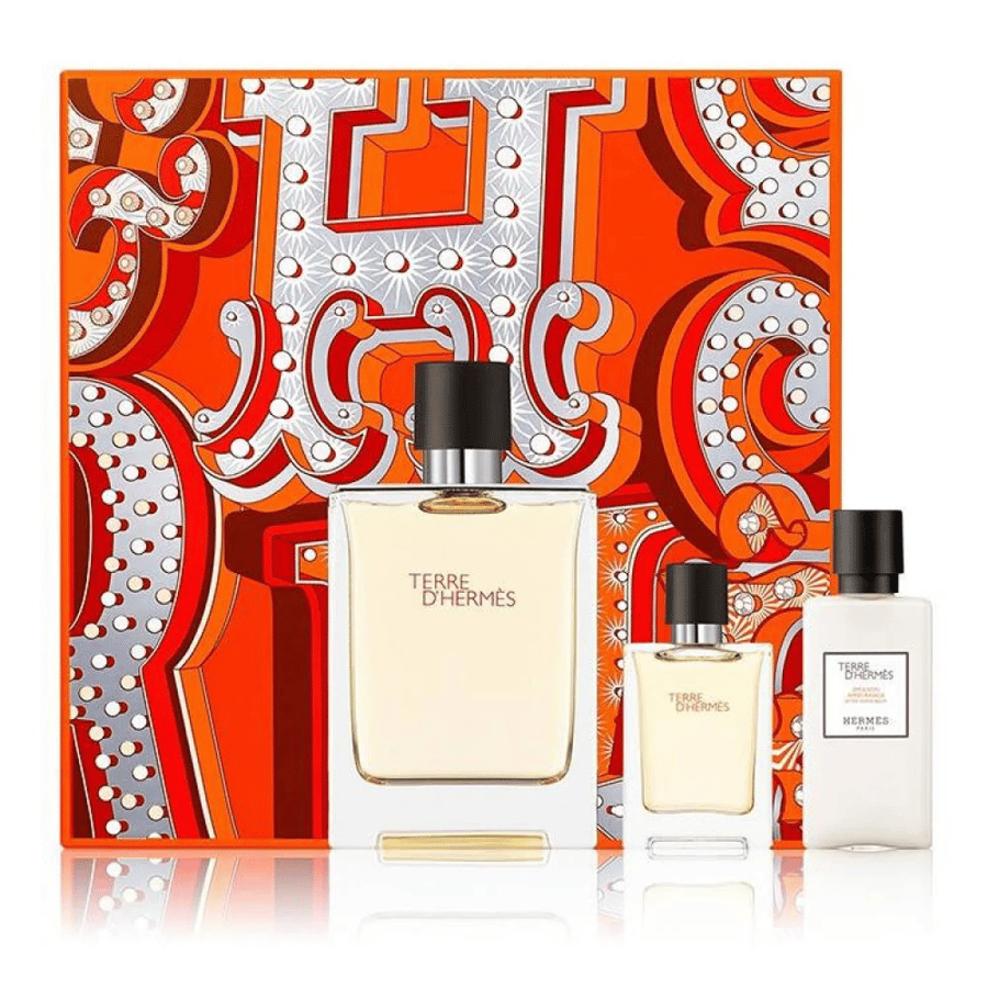 طقم هيرمس تيري دي هيرمس او دو توالية  عطر 100مل عينة   جل 80