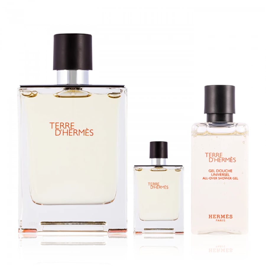 طقم هيرمس تيري دي هيرمس او دو تواليت (عطر 100مل+عينة 12.5مل+شاور جل 80مل)