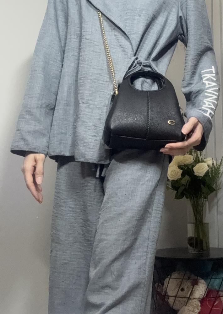 كوتش ميني لانا 19 جلد اسود Coach Lana 19 Leather Shoulder Bag, Black