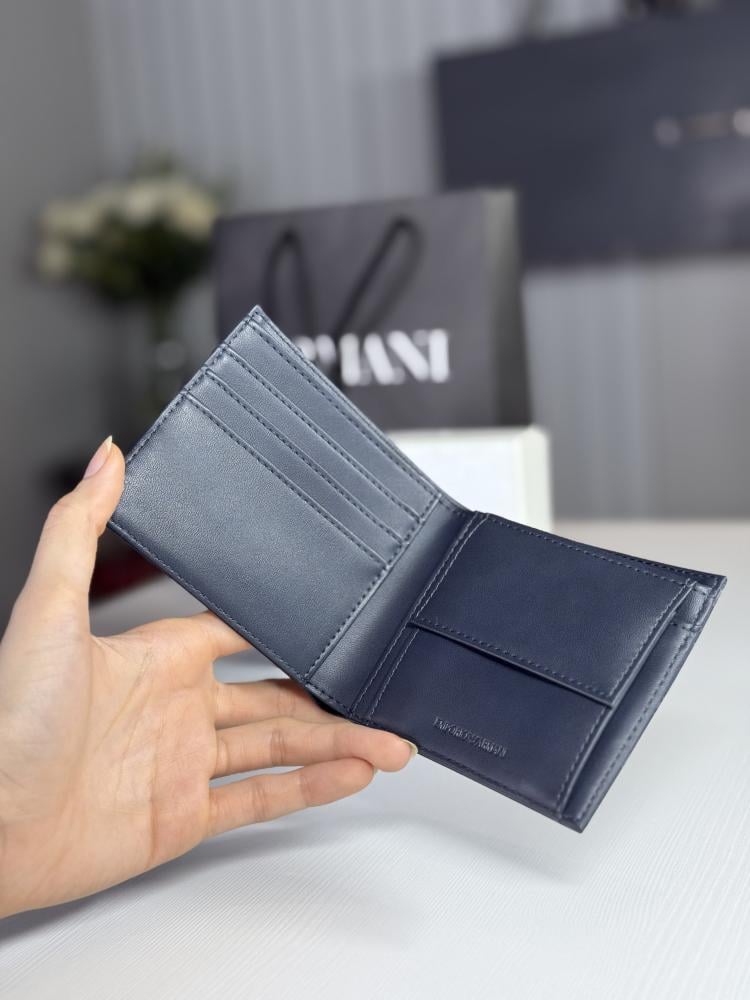 محفظة امبوريو ارماني بشعار ازرق ولوقو الصقر-emporio armani navy signature wallet
